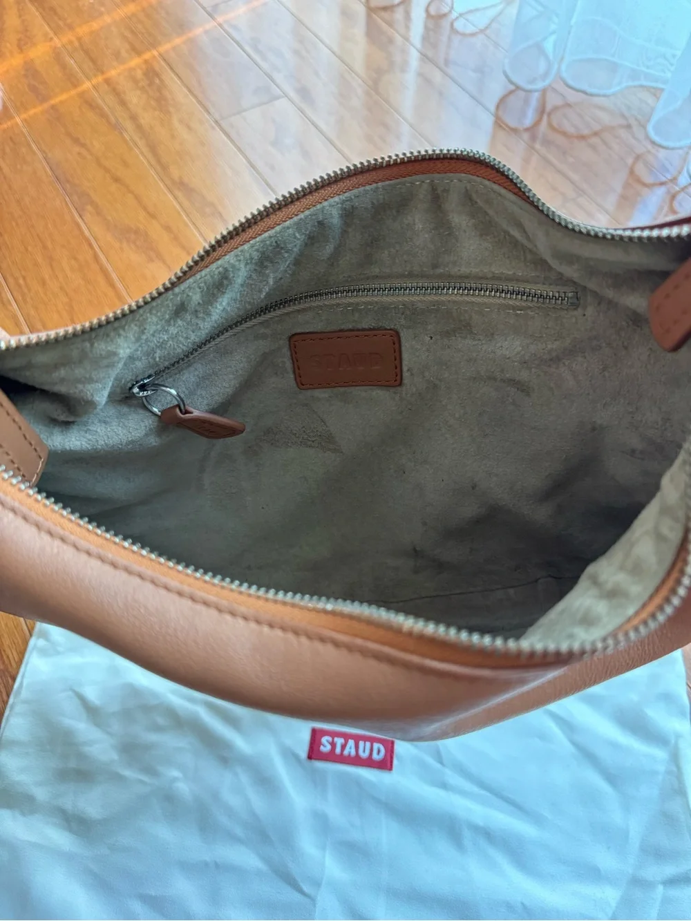 STAUD Sasha Chain Hobo Bag Tawny